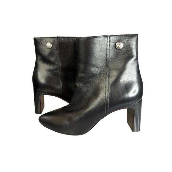 Longchamp Epure Black Leather Ankle Boots EU 40 US 9.5 Pointed Toe Heels - Picture 4 of 10